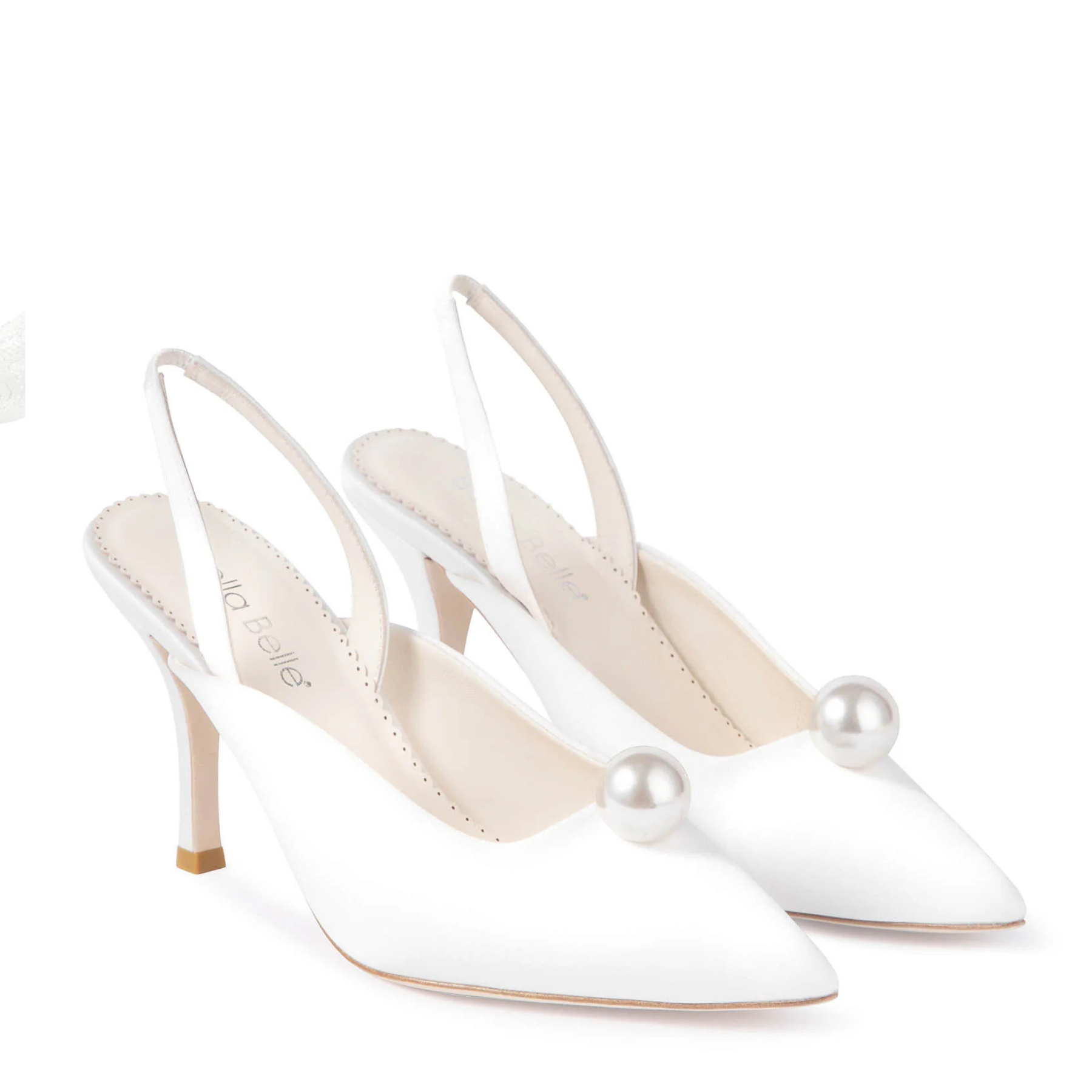 Misha - Pearl Slingback Bridal Heels - Ivory