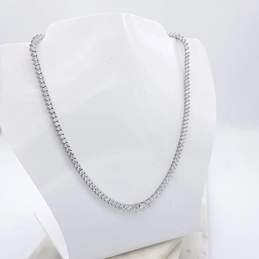 Claire  - Classic Round Crystal Bridal Tennis Necklace