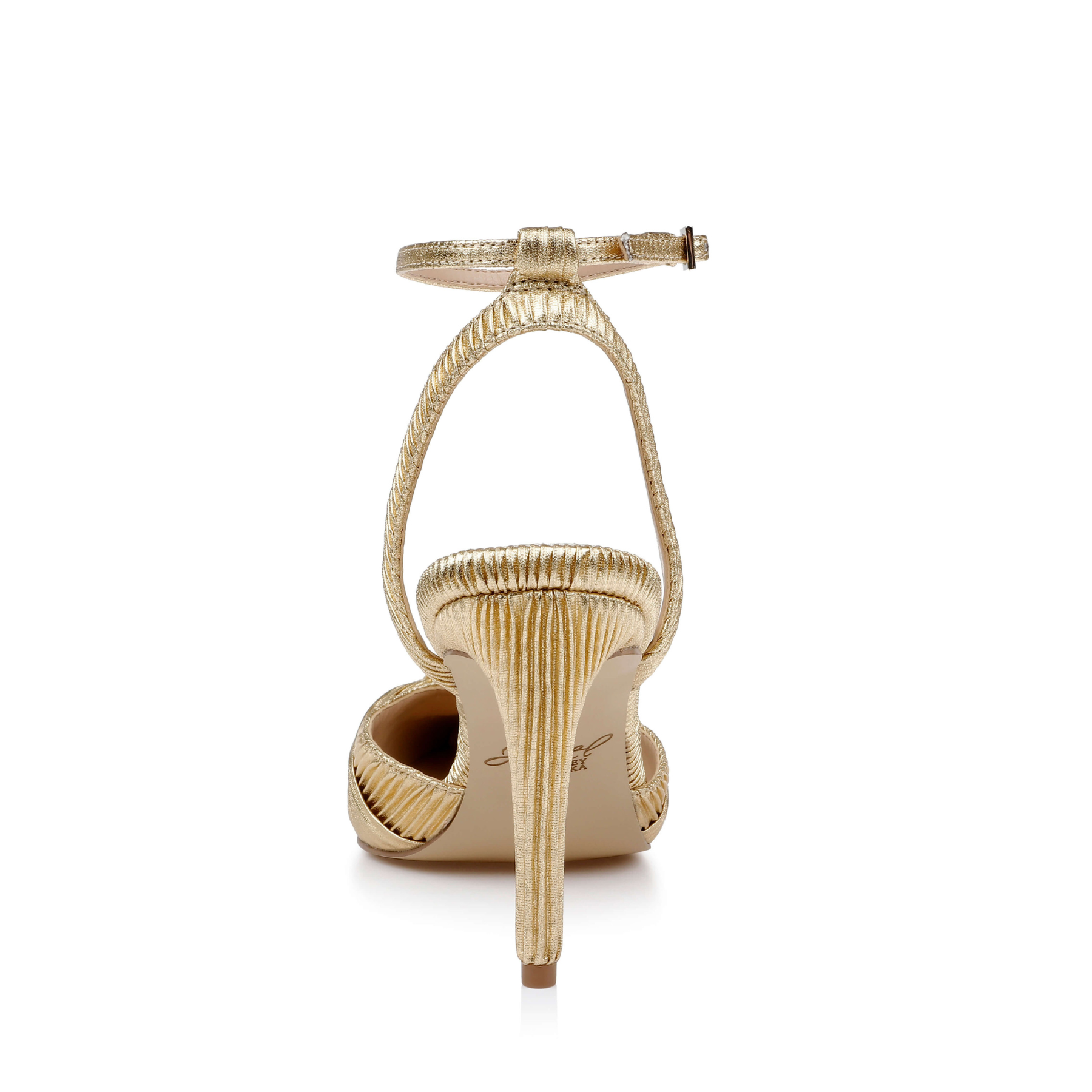 Enid - Pointed Toe Pleated Pumps - Gold
