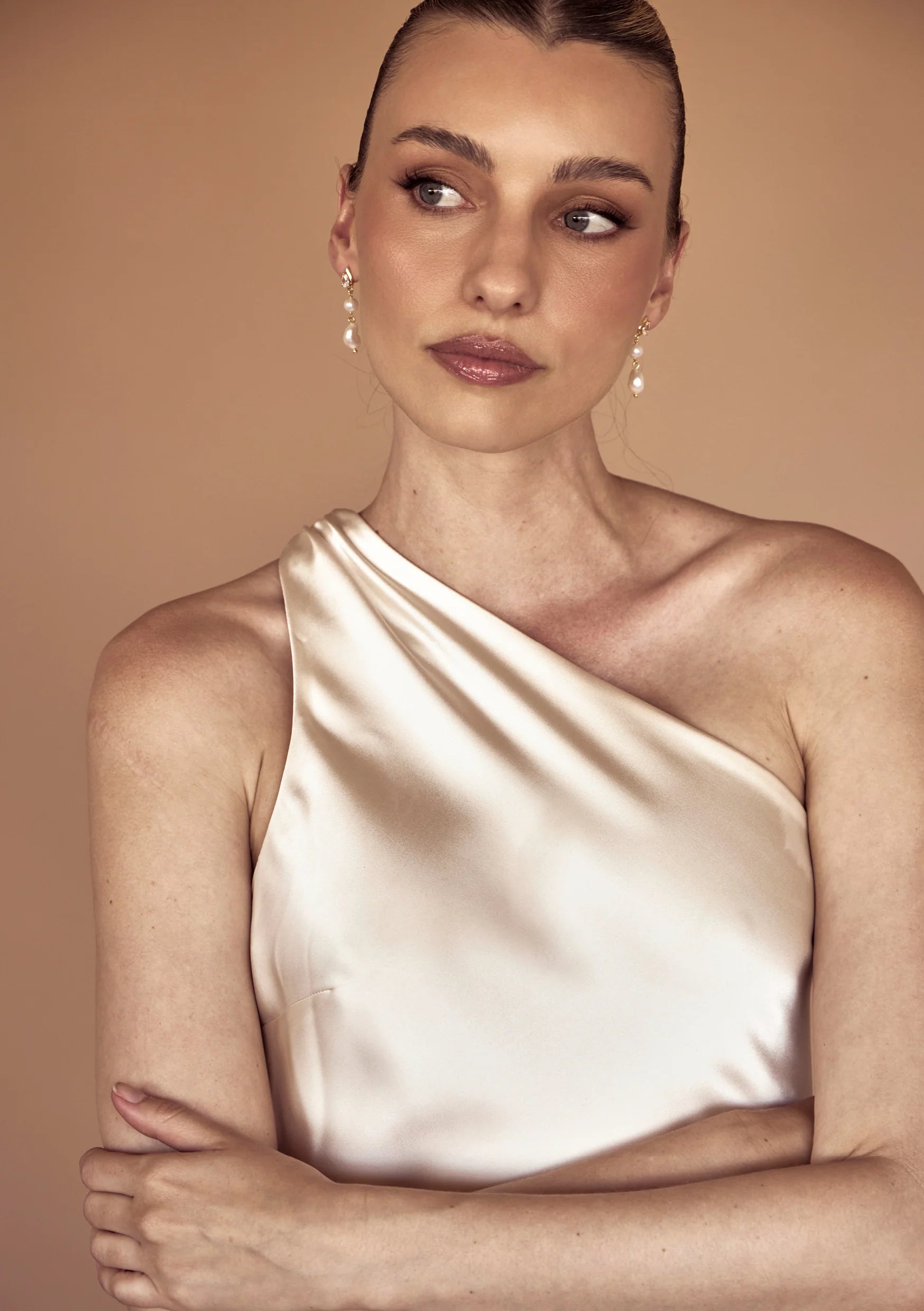 Lola Knight - Lulu - Pearl & Crystal Drop Earrings - 18CT Gold