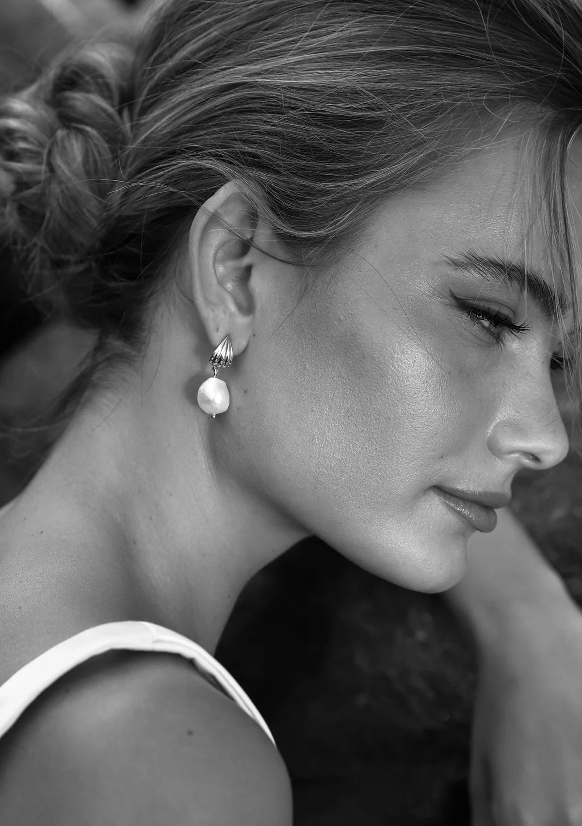 Lola Knight - Marinda - Freshwater Pearl Drop Earrings - Silver