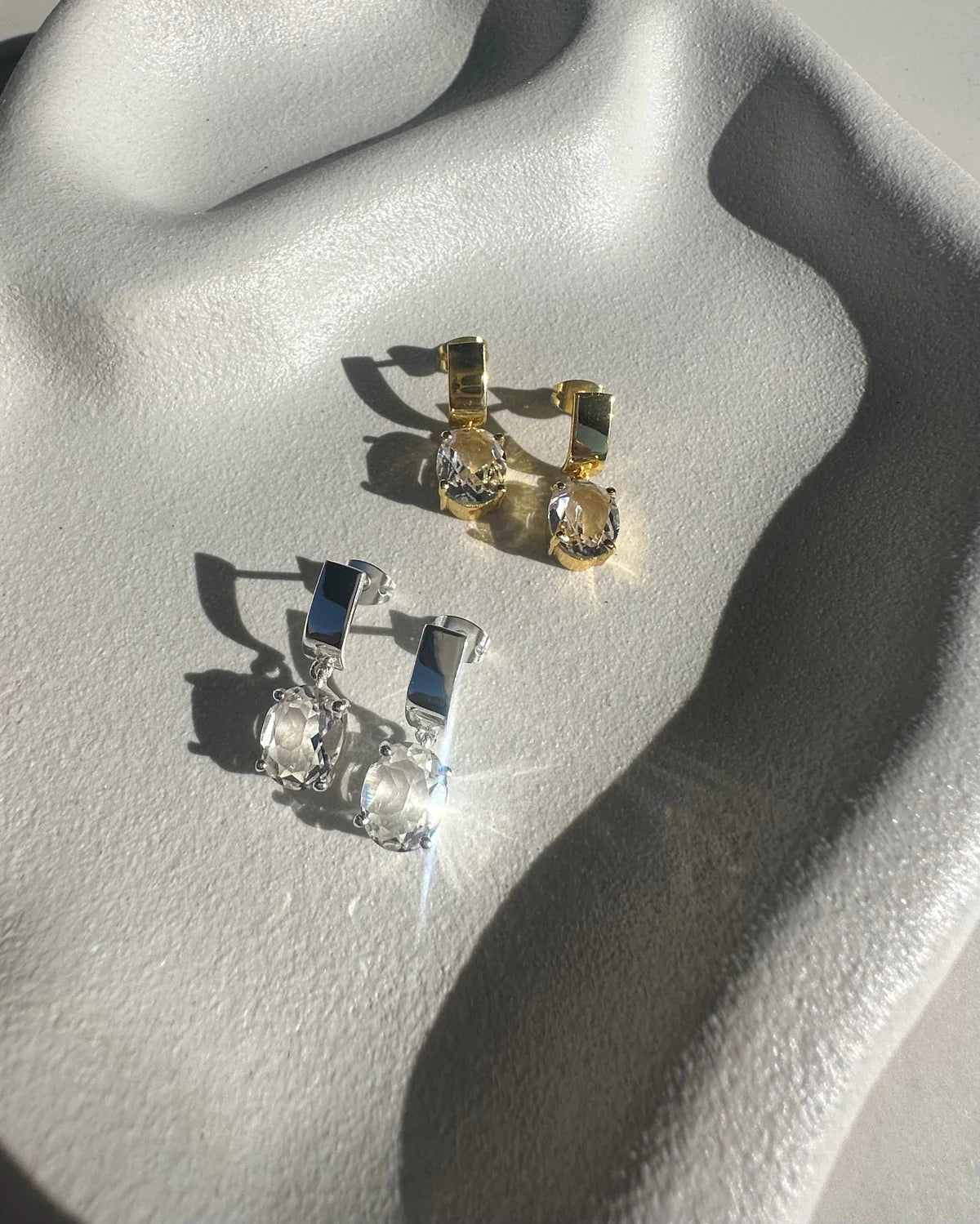 Lola Knight - Ella - Crystal Quartz Earrings - Silver